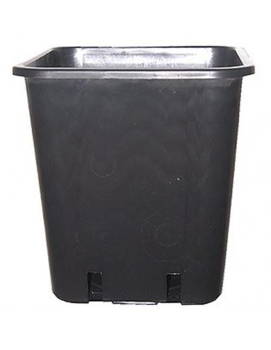 Vaso quadrato in plastica nero - 26x26x27cm 11L