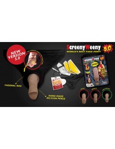 Clean U - Screeny Weeny 5.0 - KIT Pene Finto e Accessori - CIRCONCISO Bianco/Mulatto (italiano)