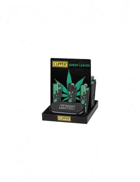 Clipper in Metallo - Foglie Verdi - Pacco da 12 Pezzi