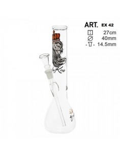 Bong in vetro Smoked Lion - h 27 cm