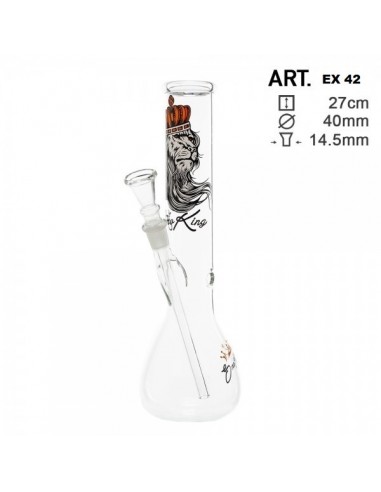 Bong in vetro Smoked Lion - h 27 cm