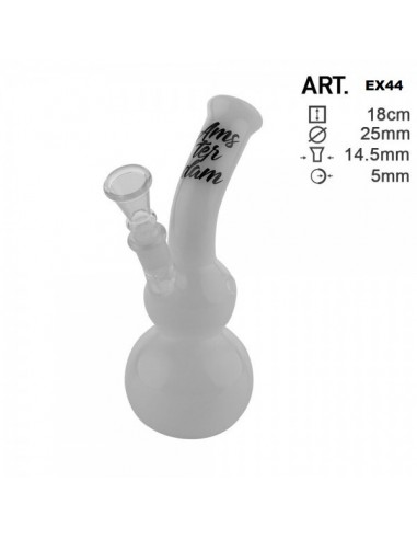 Amsterdam - Mini Bong in Vetro - Doppia Ampolla - h 18 cm