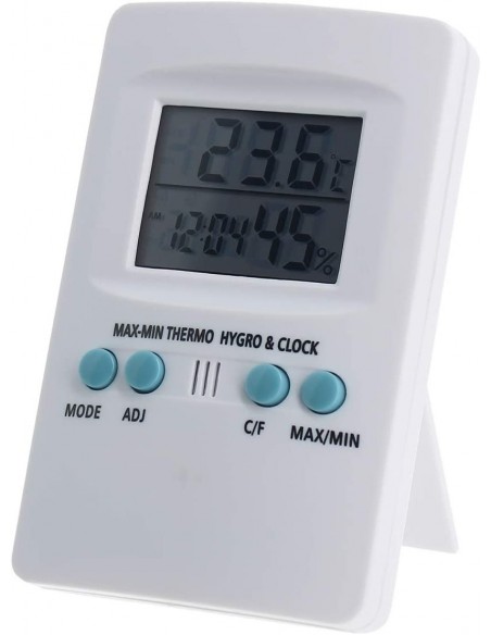 Cornwall Electronics - Termoigrometro Digitale - con orologio - temperatura e umidità controllo del clima nella grow box