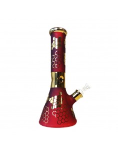 Bong Alveare rosso - Vetro triplo - 31cm 2