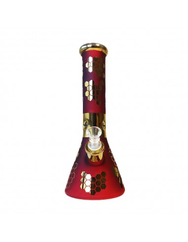 Bong Alveare rosso - Vetro triplo - 31cm