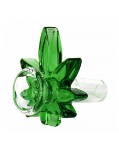 Braciere in Vetro Foglia di canapa  - Ø14 - Verde