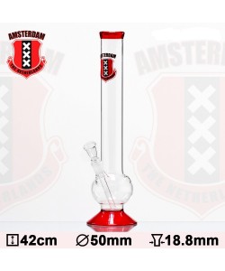 Amsterdam Bouncer Bong di Vetro Rosso - H 42cm