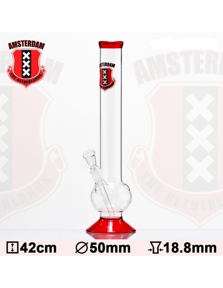 Amsterdam Bouncer Bong di Vetro Rosso - H 42cm