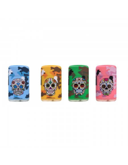 Accendino a torcia antivento - Logo Teschio - Fiamma blu