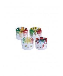 Grinder bianco laccato con foglie - 4 parti - 50mm