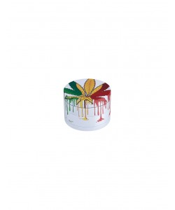 Grinder bianco laccato con foglie - 4 parti - 50mm 2