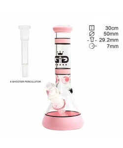 Grace Glass - Ice Bong Rosa - Beuta - Spessore 7 mm, alto 30cm, bong in vetro di altissima qualità.