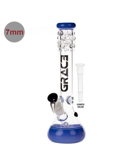 Grace Glass - Ice Bong Blu - Beuta - Spessore 7 mm, alto 40cm, bong in vetro di altissima qualità.