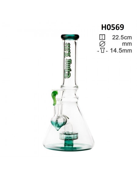 Bong in Vetro Thug Life Verde - H: 22cm - Ø: 28mm