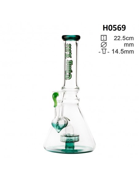 Bong in Vetro Thug Life Verde - H: 22cm - Ø: 28mm