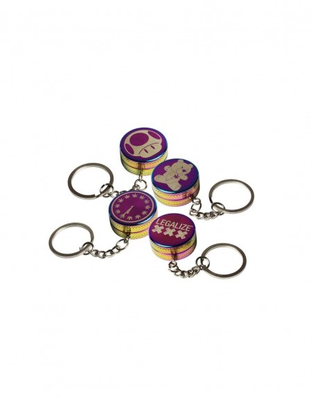 Grinder Arcobaleno Tascabile con Portachiavi - 2 Parti
