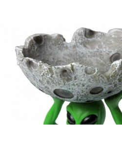 Posacenere in Poliresina - Alieno Verde 3D con Mezzaluna 2