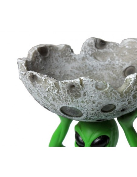 Posacenere in Poliresina - Alieno Verde 3D con Mezzaluna