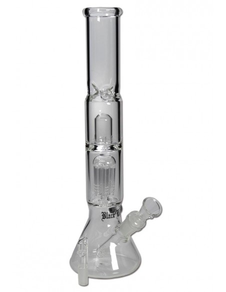 Black Leaf - ICE Percolator Bong in vetro - Con Accessori alto 36cm con vari bracieri sia per erbe che per oli.