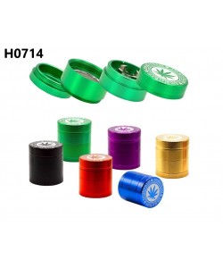 Amsterdam - Grinder con Foglia - 4 Parti - Colori Misti - Ø30mm