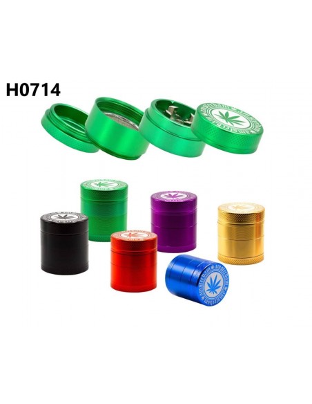 Amsterdam - Grinder con Foglia - 4 Parti - Colori Misti - Ø30mm