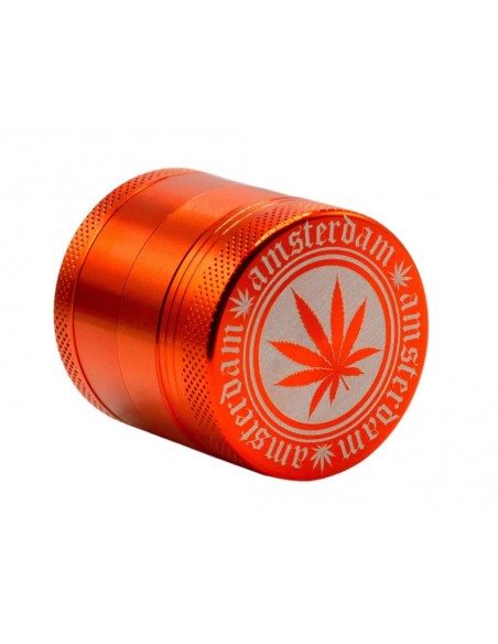 Amsterdam - Grinder con Foglia - 4 Parti Colori Misti - Ø40mm
