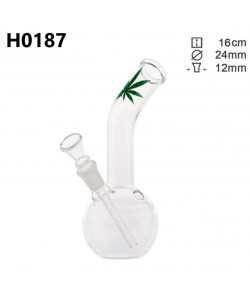 Leaf - Mini Bong in Vetro con Foglia