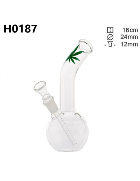 Leaf - Mini Bong in Vetro con Foglia