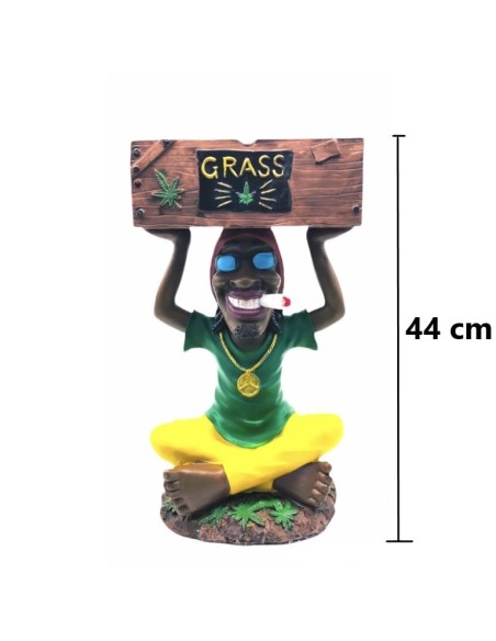 Rastaman 3D Gigante con Forziere sulla Testa - Alto 44 cm