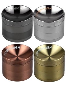 Champ High - Grinder in Metallo Colorato Concavo con Cocca - 4 Parti - 50mm