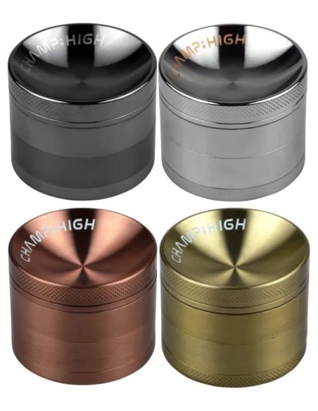 Champ High - Grinder in Metallo Colorato Concavo con Cocca - 4 Parti - 50mm