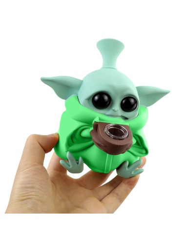 Bong in Silicone Yoda - Con Pezzi Removibili -...