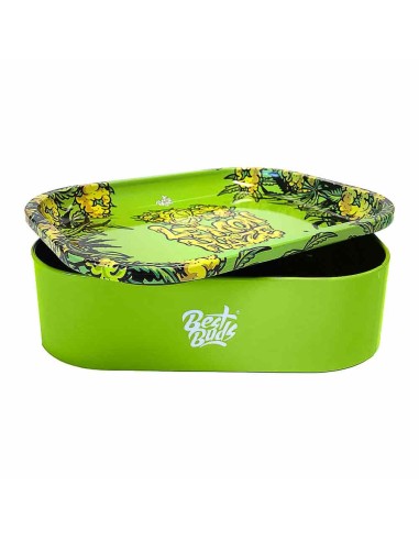 Best Buds Box in Metallo Portaoggetti con Vassoio Lemon Haze 18x14x5cm