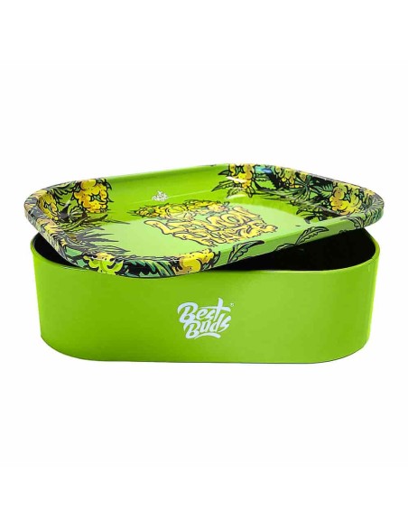Best Buds Box in Metallo Portaoggetti con Vassoio Lemon Haze 18x14x5cm