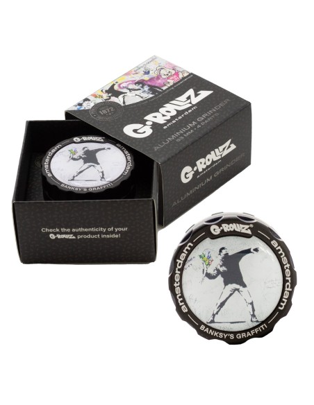 G-Rollz Grinder 4 Parti Banksy's Lanciatore Fiori Ø 53mm G-Rollz Grinder 4 Parti Banksy's Lanciatore Fiori Ø 53mm