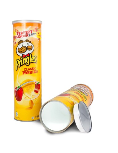 Tubo Pringles Giallo con Imbosco Portaoggetti