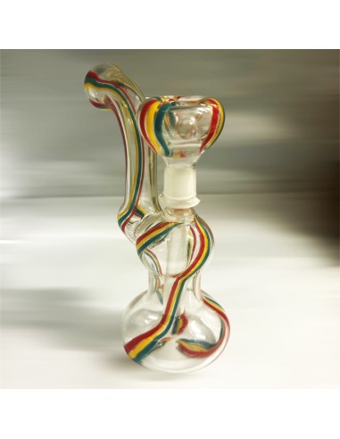 Bong in Vetro Fatto a Mano 14mm con Braciere F h:17cm