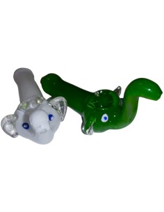 Pipa Vetro Testa di Elefante Fatta a Mano 2