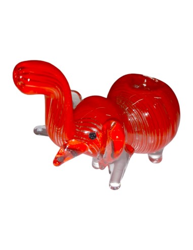 Pipa in Vetro Elefante Grande Fatta a Mano