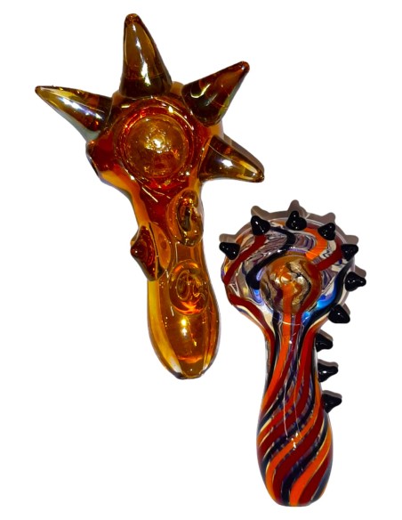 Pipa in Vetro Spinosa Fatta a Mano Vari Colori