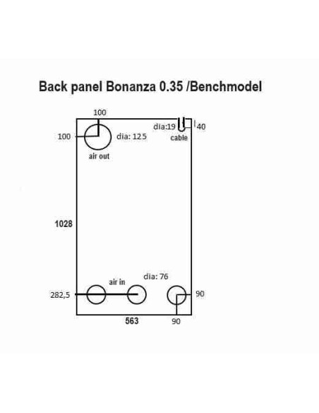 Bonanza Bench Empty 61x61x119 Armadio per Coltivazione in Legno