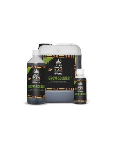 Fertilizzante biologico Grow Soldier per la crescita della canapa, da piantina a fioritura finale, nutrimento completo.