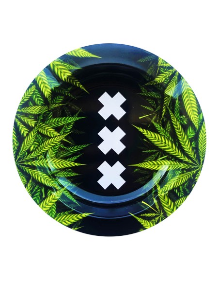 Best Buds XXX Posacenere in Metallo con Foglie di Marijuana e logo XXX al centro. Elegante e resistente. Acquista ora!