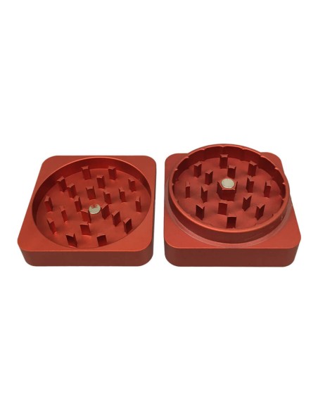 Best Buds Flat Square Grinder In Alluminio Arancione  Ø 50mm