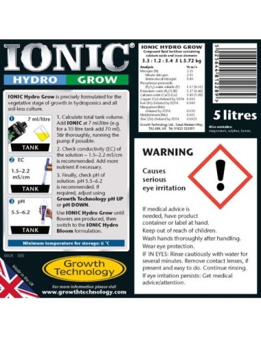 Growth Technology Ionic Hydro Grow 20L