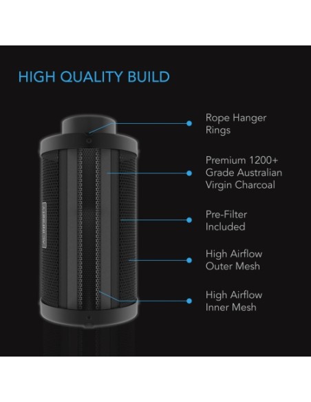 AC Infinity Filtro al Carbone Australiano XL 4"100MM