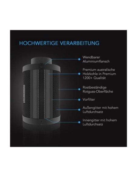 AC Infinity Filtro al Carbone Australiano XL 6"150MM