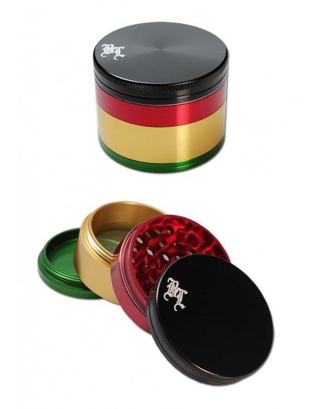 BLACK LEAF - RASTA GRINDER - Ø62 - 4 PARTI tritaganja trita spezie  accessori per fumatori articoli fumatori