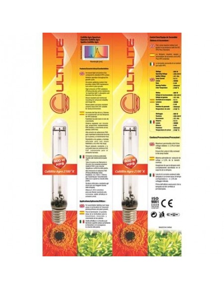 CULTILITE - BULBO HPS SON-T - AGRO - 600 W - 95.000 LUMEN
