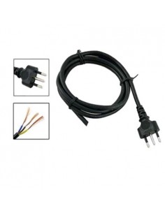 CAVO TRIPOLARE CON SPINA ITALIANA / SEZIONE 0.75 CM NERO - LUNGHEZZA 80 CM